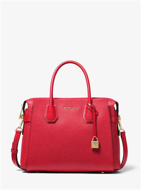 michael kors mercer medium red|Michael Kors mercer medium satchel.